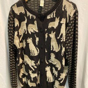 FALL Green 3 Women's Multi Dog Sweater Made in USA DOG LOVER XL Canine Themed